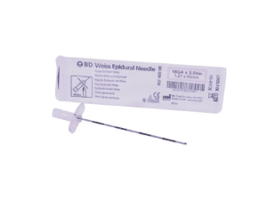 AGUJA PARA ANESTESIA EPIDURAL, TIPO TOUHY WEISS 17Ga, X 3 ½ CON ALETAS